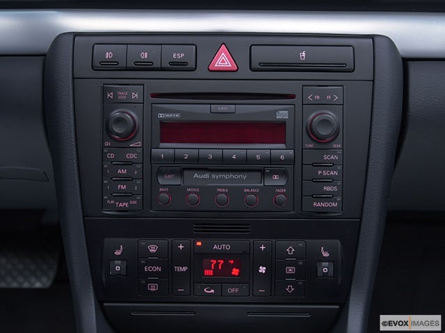 2002 Audi S4 Closeup of radio head unit