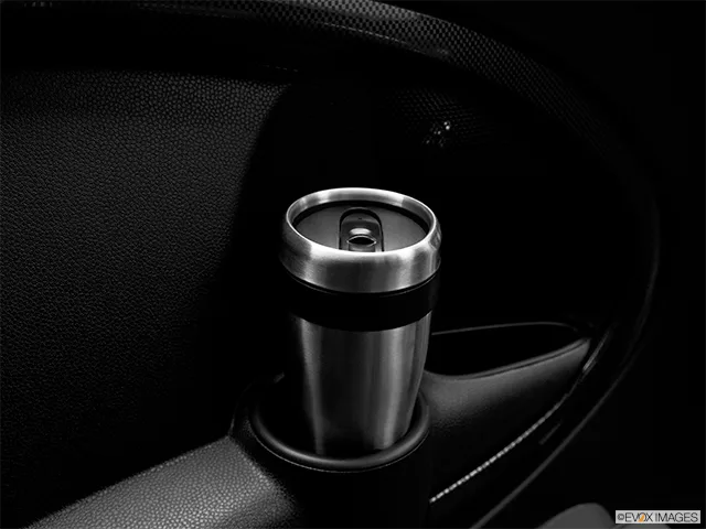 2011 MINI Cooper Clubman Second row side cup holder with coffee prop, or second row door cup holder with water bottle