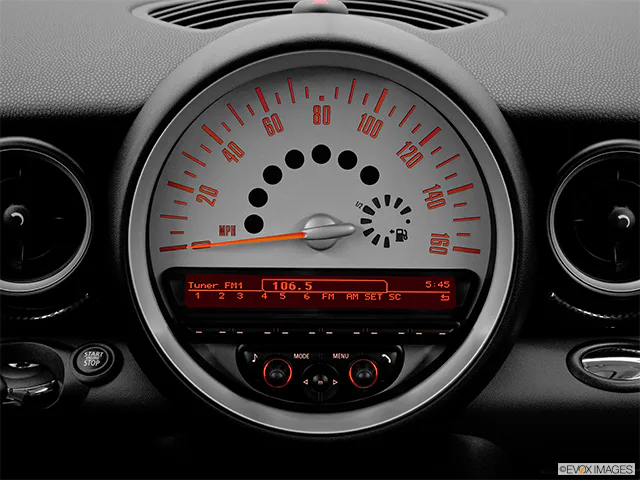2011 MINI Cooper Clubman Closeup of radio head unit