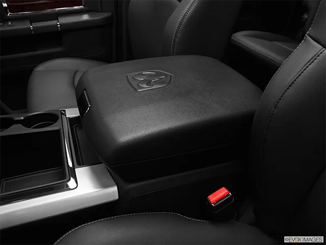 2012 Ram 3500 Front center console with closed lid, from driver's side looking down