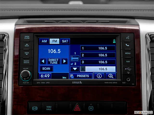 2012 Ram 3500 Closeup of radio head unit