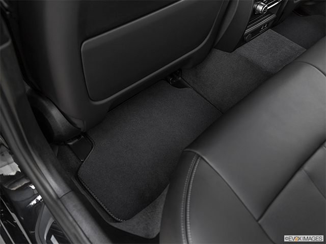 2021 BMW M5 Rear driver's side floor mat. Mid-seat level from outside looking in