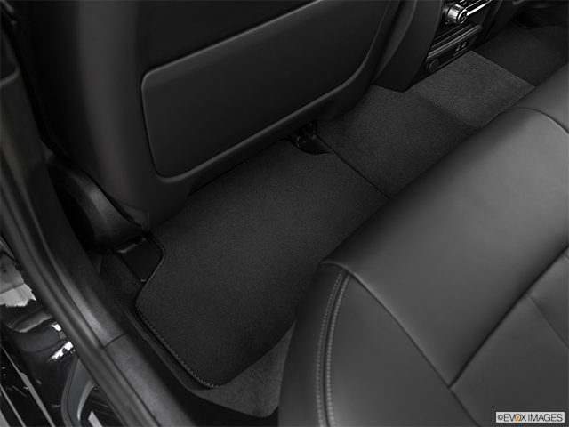 2021 BMW M5 Rear driver's side floor mat. Mid-seat level from outside looking in